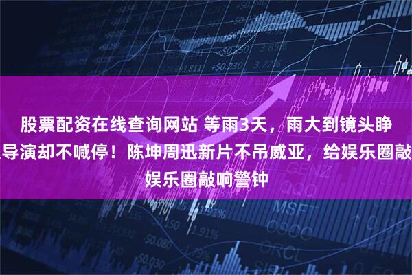 股票配资在线查询网站 等雨3天，雨大到镜头睁不开眼导演却不喊停！陈坤周迅新片不吊威亚，给娱乐圈敲响警钟